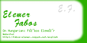 elemer fabos business card